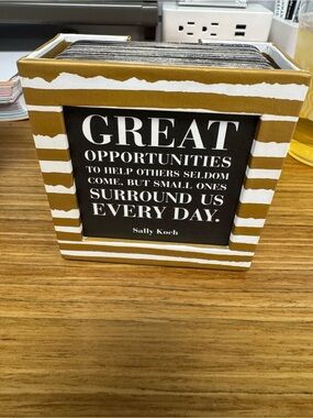 Striped Gold and White Framed Quote Sign
